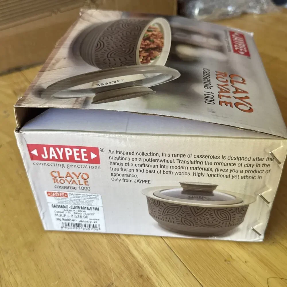 Jaypee Clayo Royale Casserole 1000 Insulated Serving Bowl 925ml